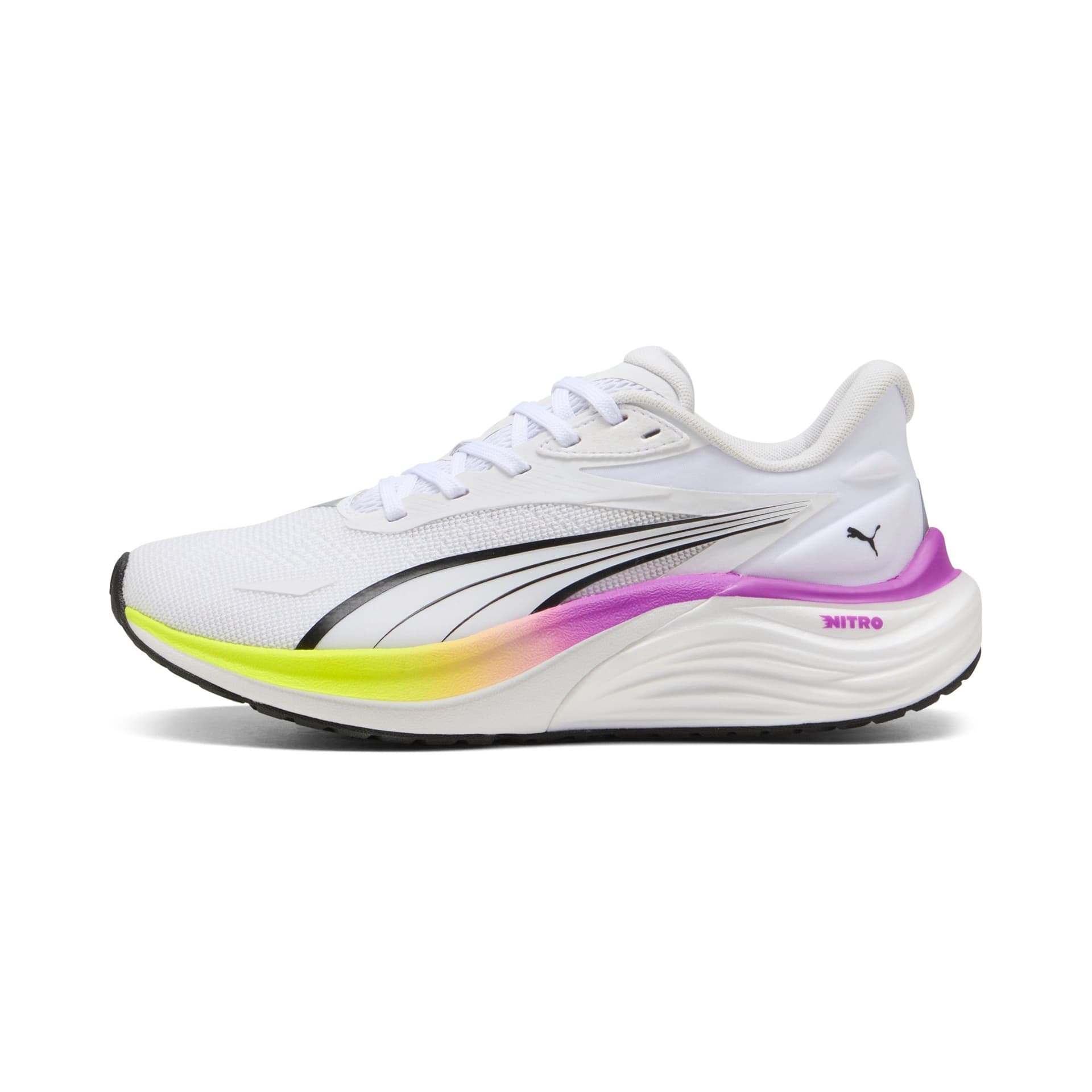 PUMA Electrify Nitro 4 – Puma White Yellow Alert Pure Magenta — 2
