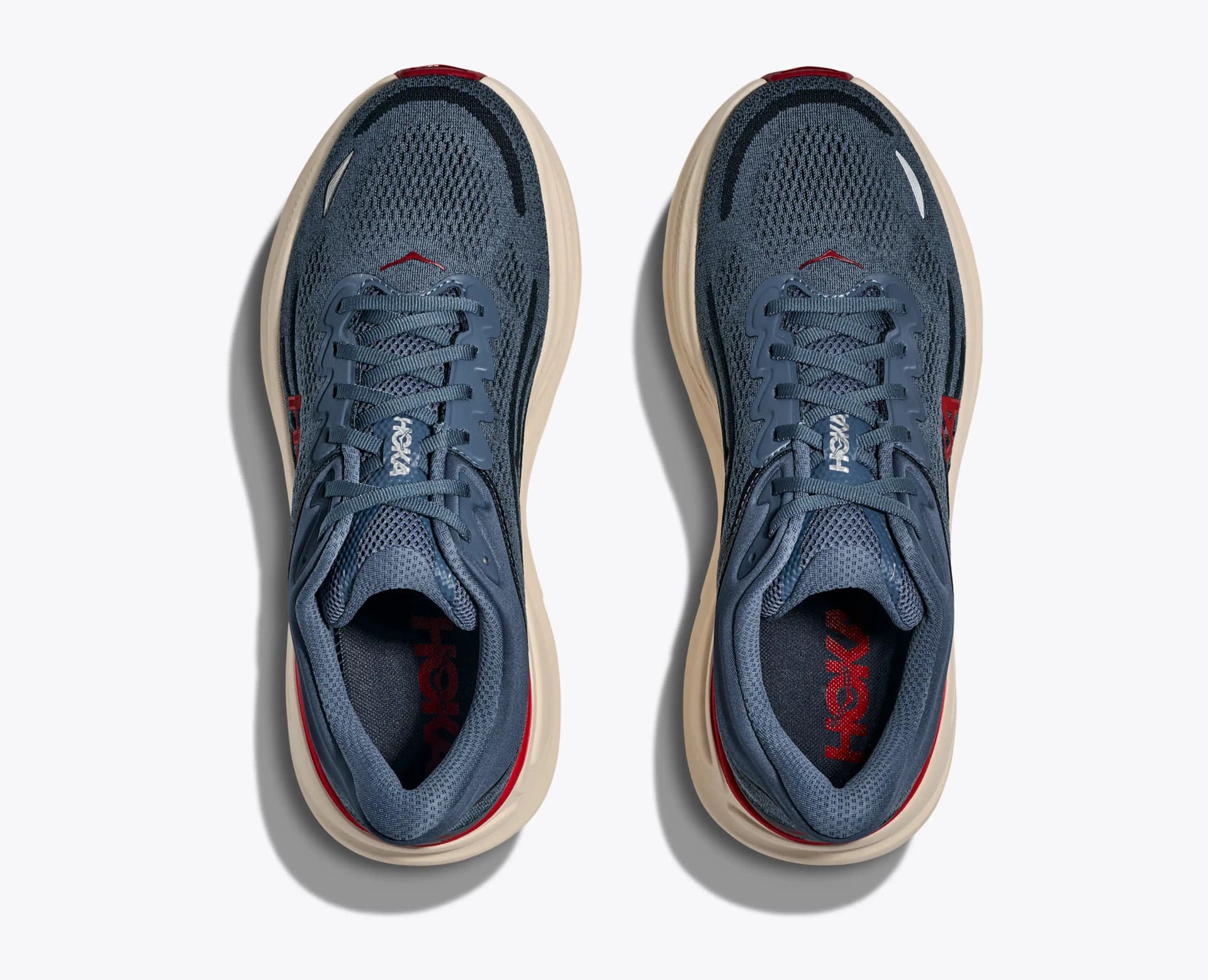 HOKA Bondi 9 – Thunder Cloud / Vermillion — 2
