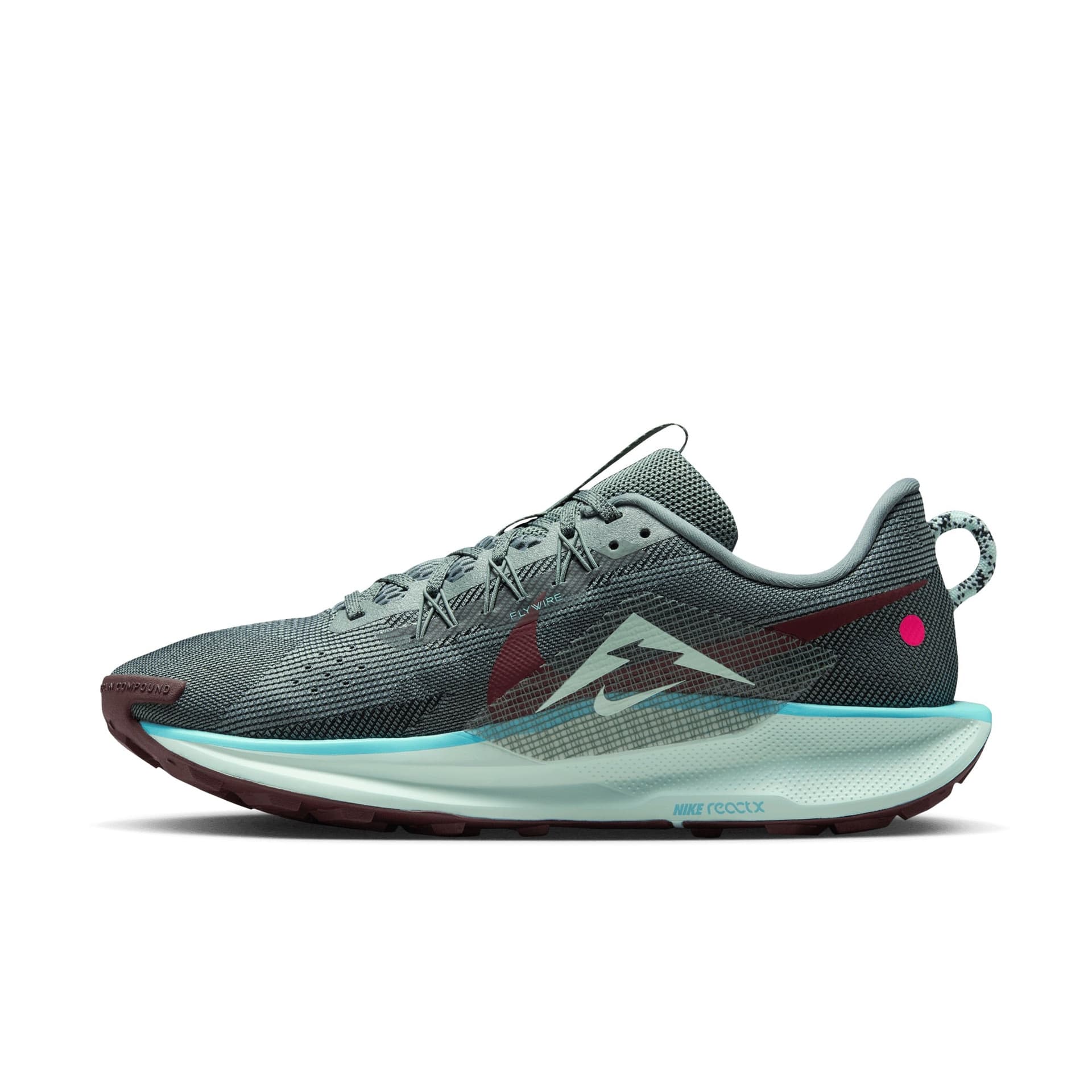 Nike Pegasus Trail 5 – Clay Green Burgundy Crush Bleached Turq — 2