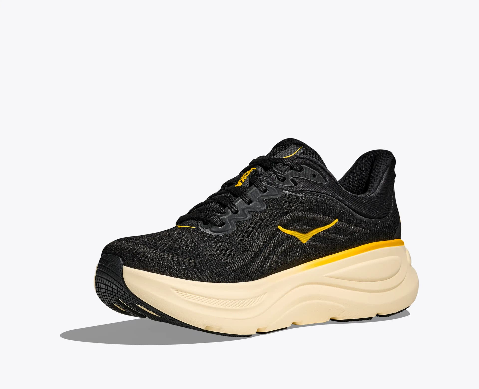 HOKA Bondi 9 – Carbon Black / Yellow Gold — 3