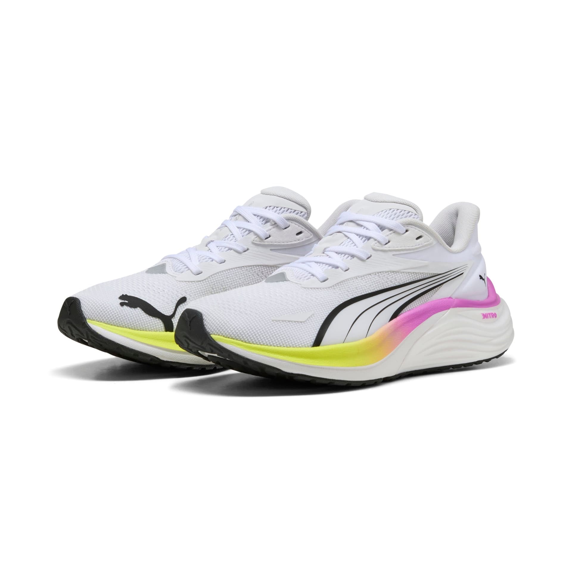 PUMA Electrify Nitro 4 – Puma White Yellow Alert Pure Magenta — 3