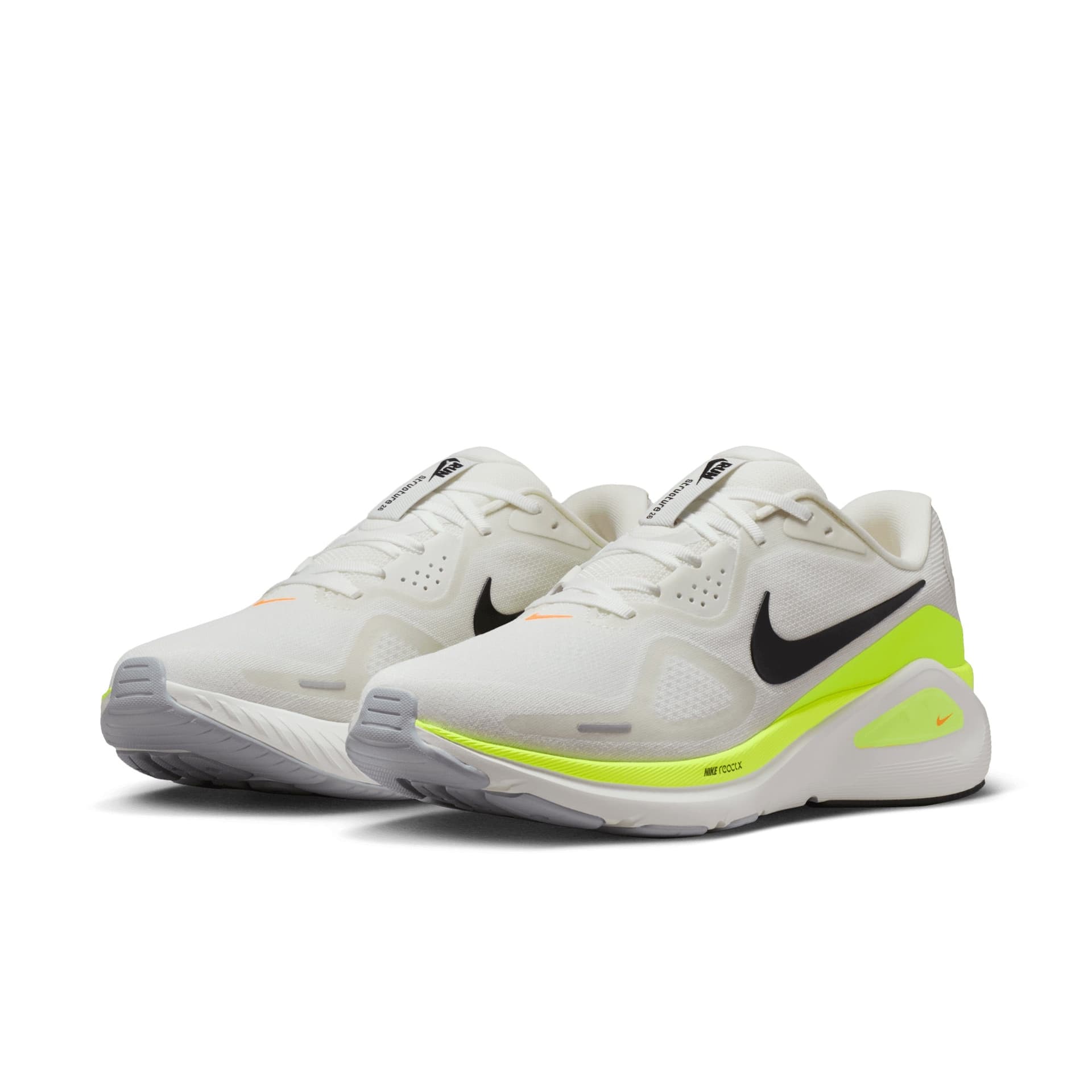 Nike Structure 26 – Summit White Black Volt Total Orange — 3