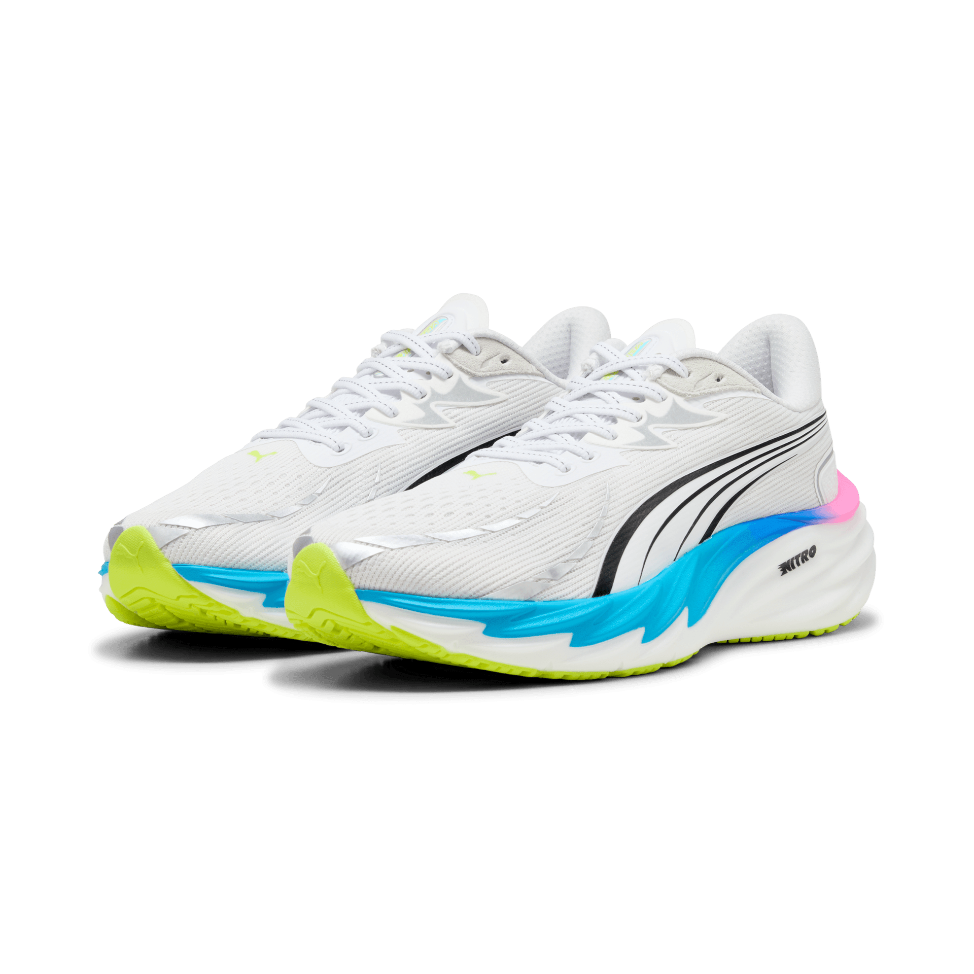 PUMA Velocity Nitro 4 – Puma White Ultra Blue Poison Pink — 3
