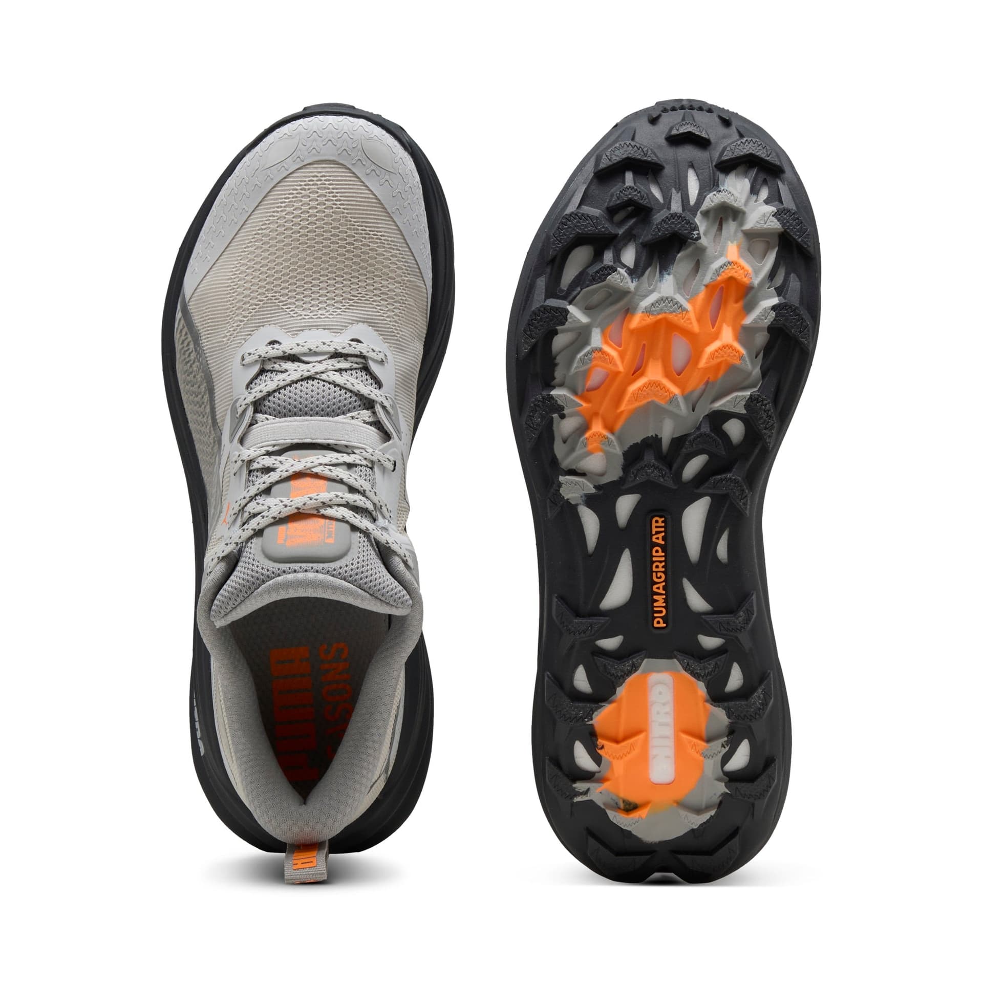 PUMA Voyage Nitro 4 – Feather Gray Dusky Gray Heat Fire — 5