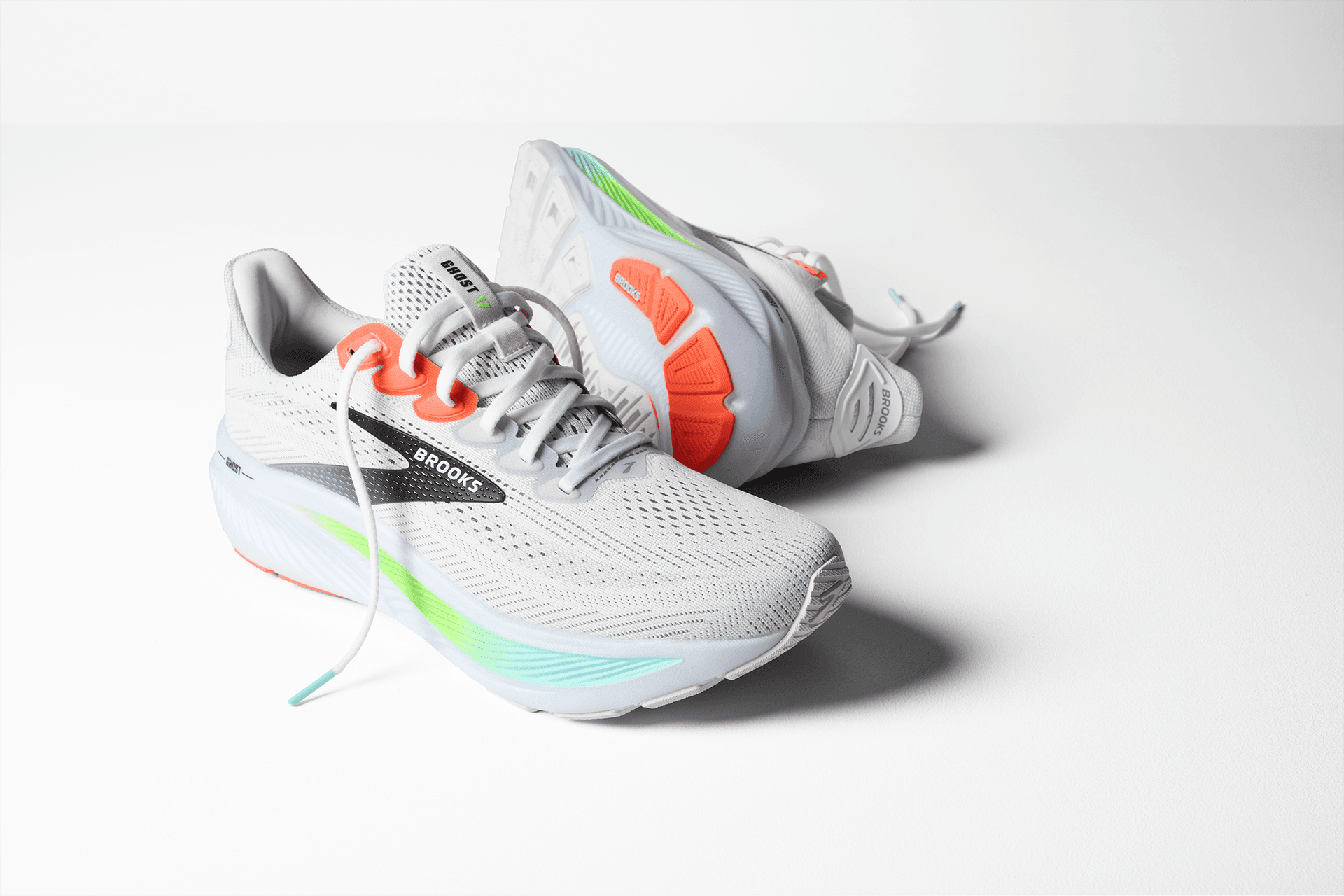 Brooks Ghost 17 – White Pink Clay Gecko — 8