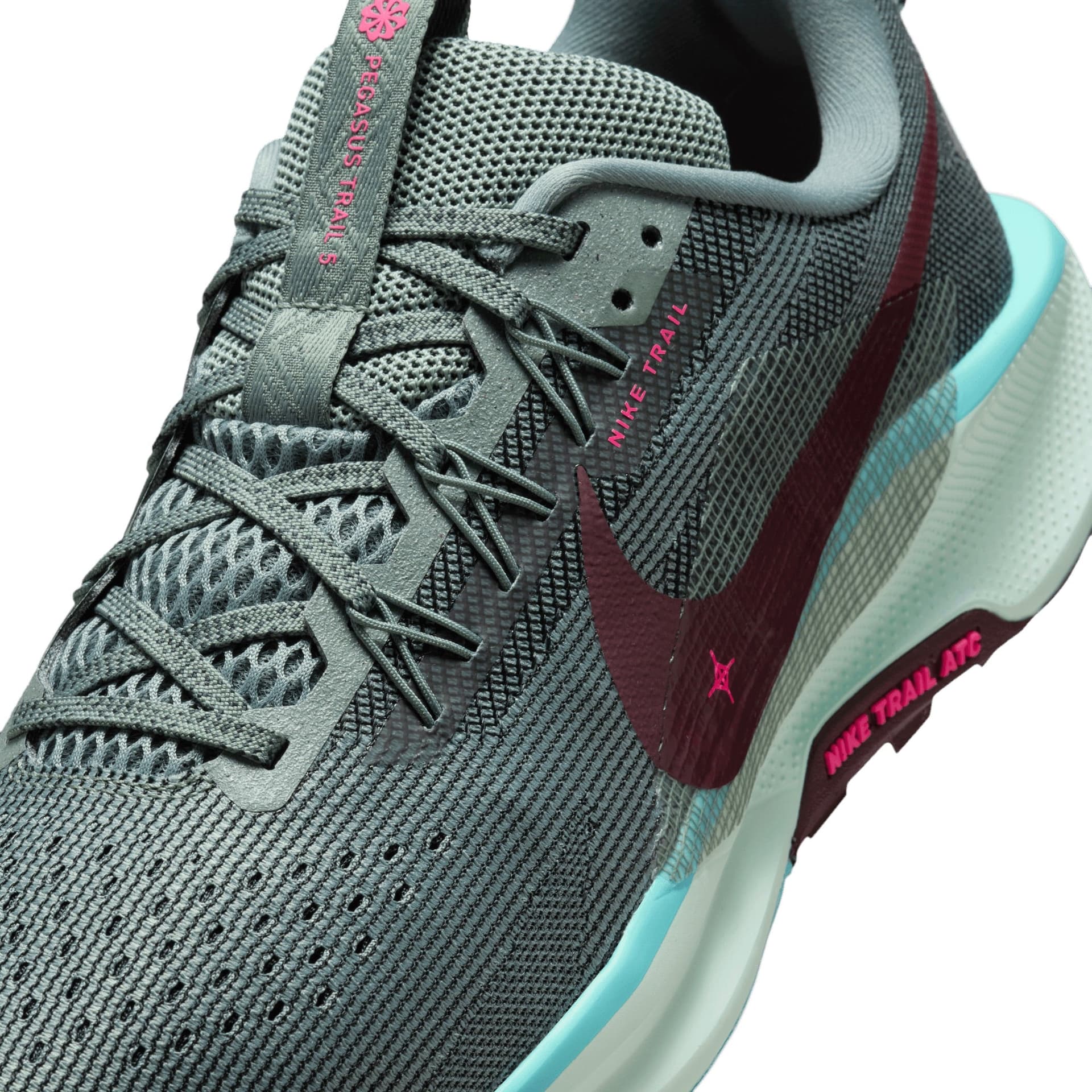 Nike Pegasus Trail 5 – Clay Green Burgundy Crush Bleached Turq — 4