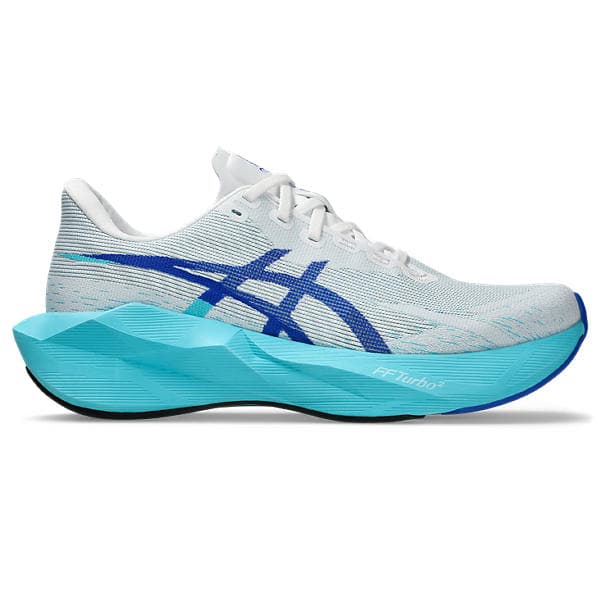 ASICS Novablast 6 – White Energy Aqua