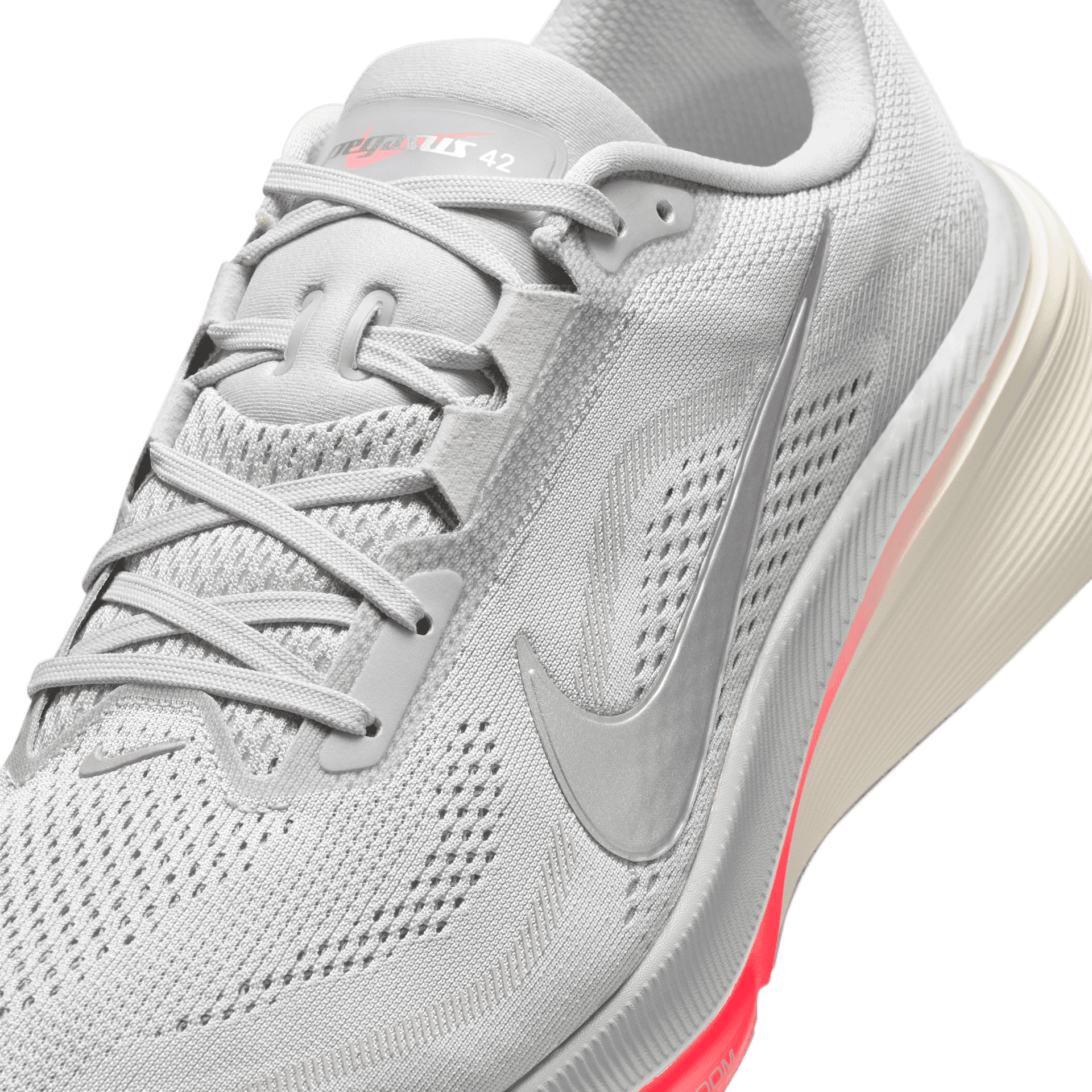 Nike Pegasus 42 – Wolf Grey Metallic Silver Photon Dust — 6