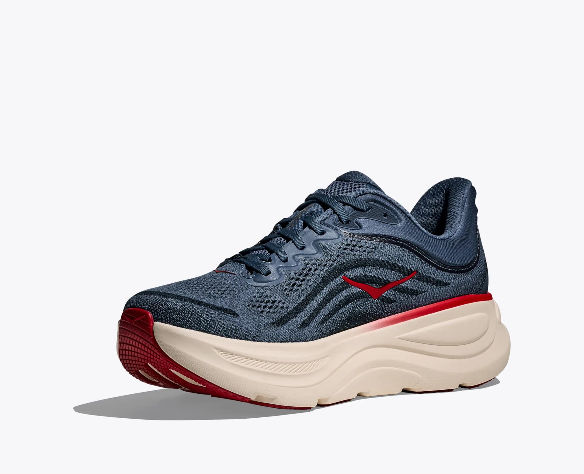 HOKA Bondi 9 – Thunder Cloud / Vermillion — 3