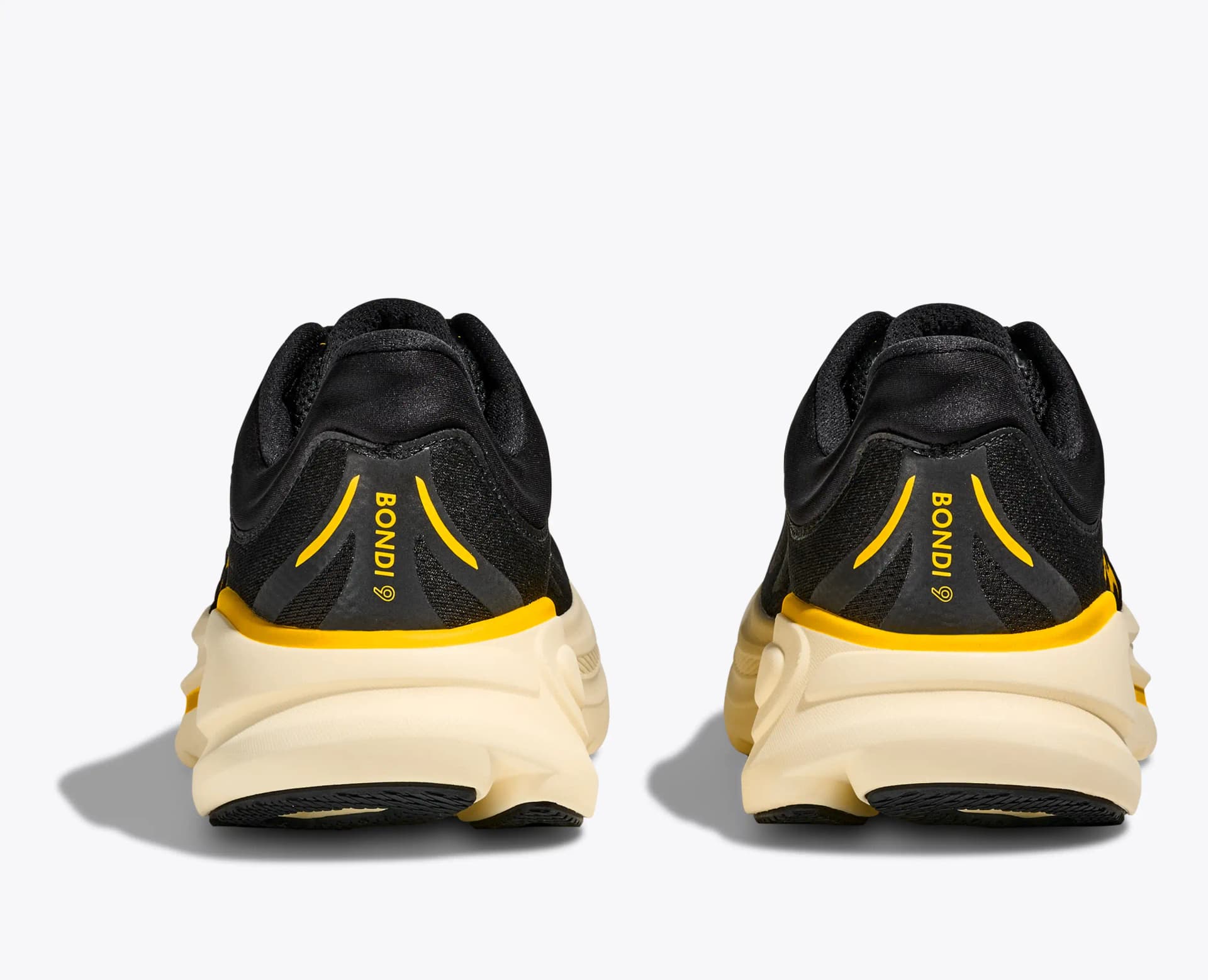 HOKA Bondi 9 – Carbon Black / Yellow Gold — 5