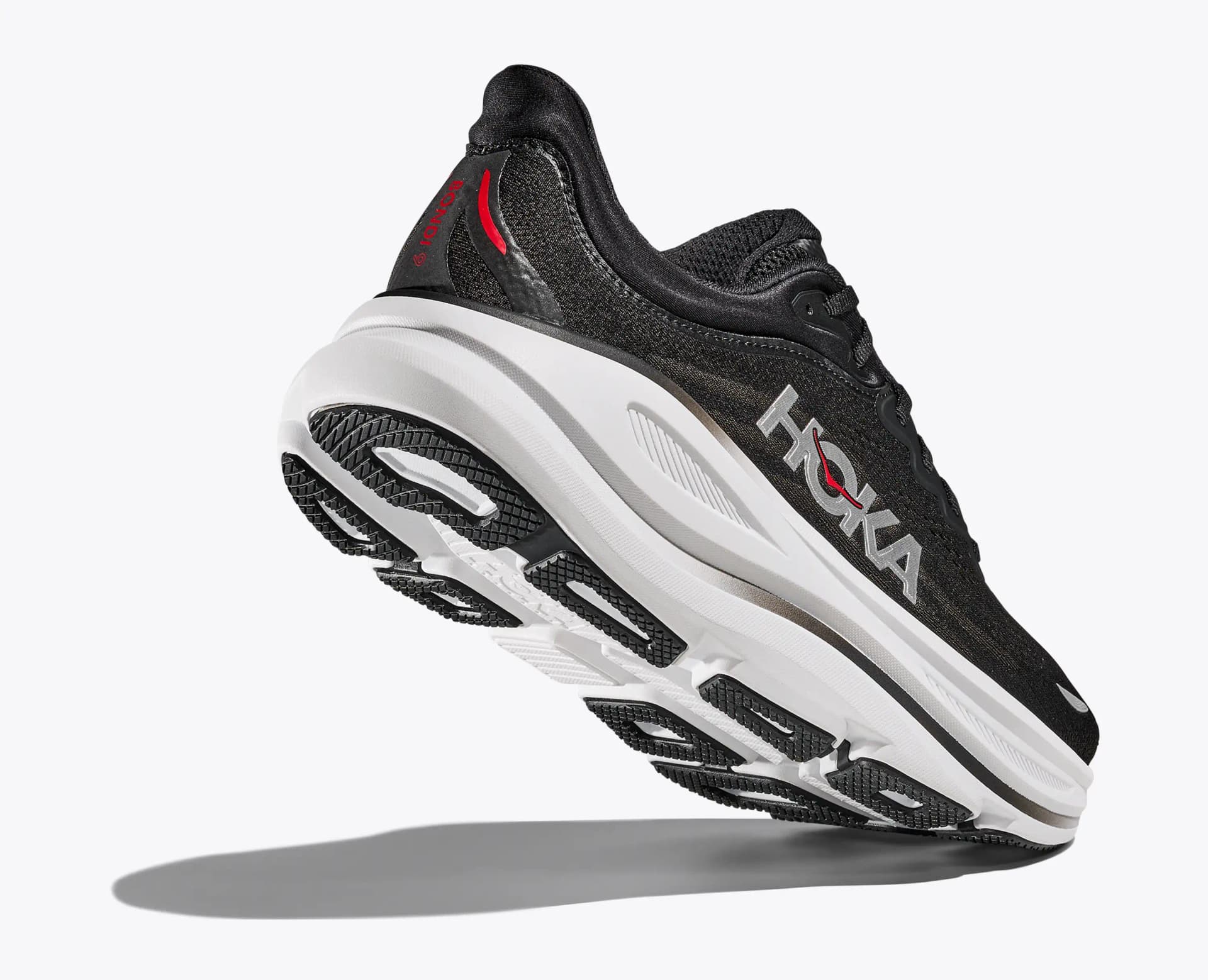 HOKA Bondi 9 – Black / Vermillion — 4