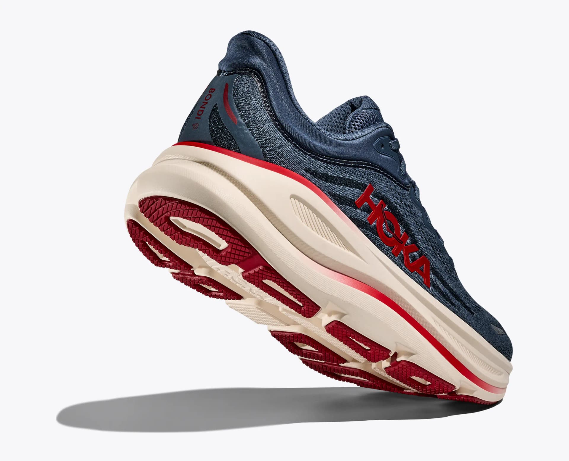 HOKA Bondi 9 – Thunder Cloud / Vermillion — 4