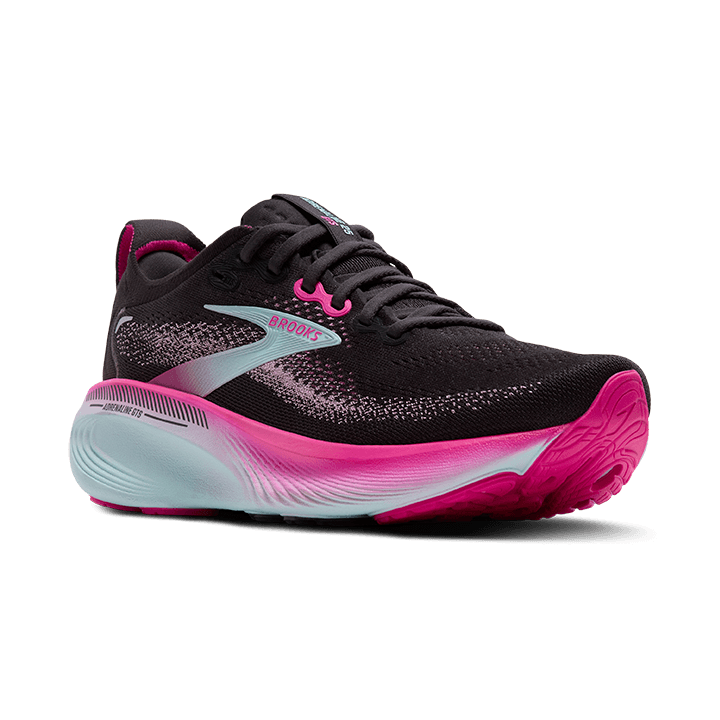 Brooks Adrenaline GTS 25 – Black Cyber Pink Iced Aqua — 2