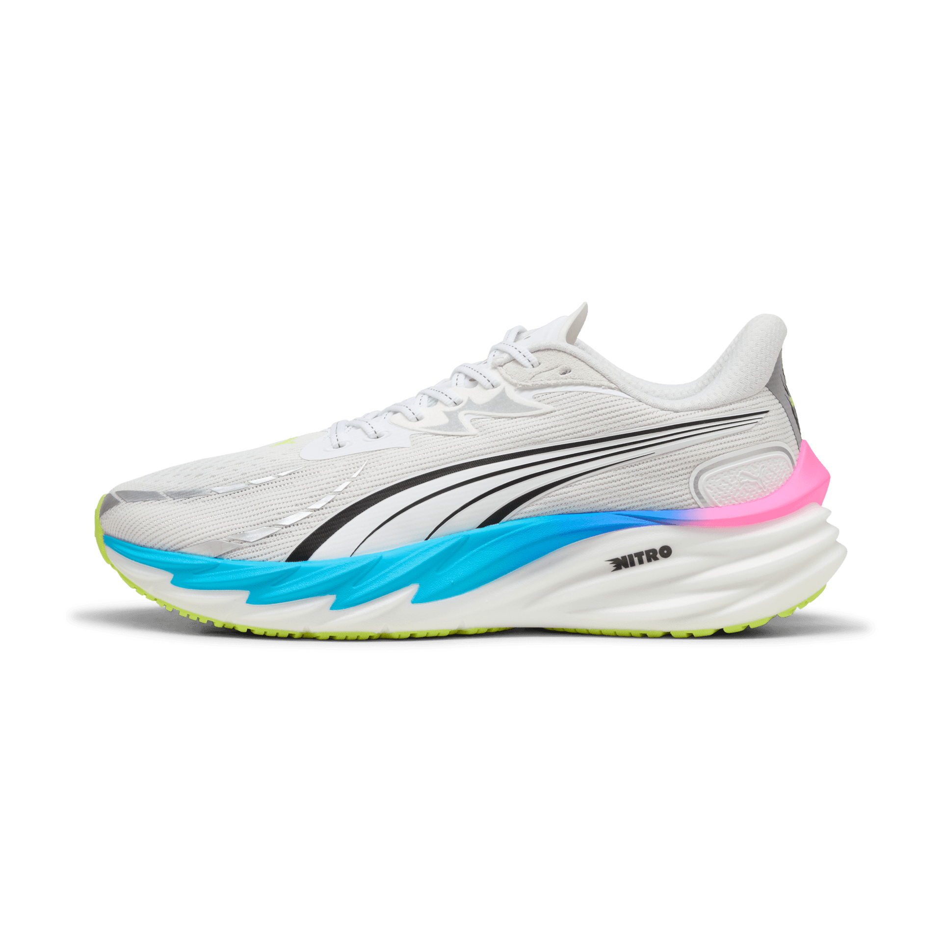 PUMA Velocity Nitro 4 – Puma White Ultra Blue Poison Pink — 2