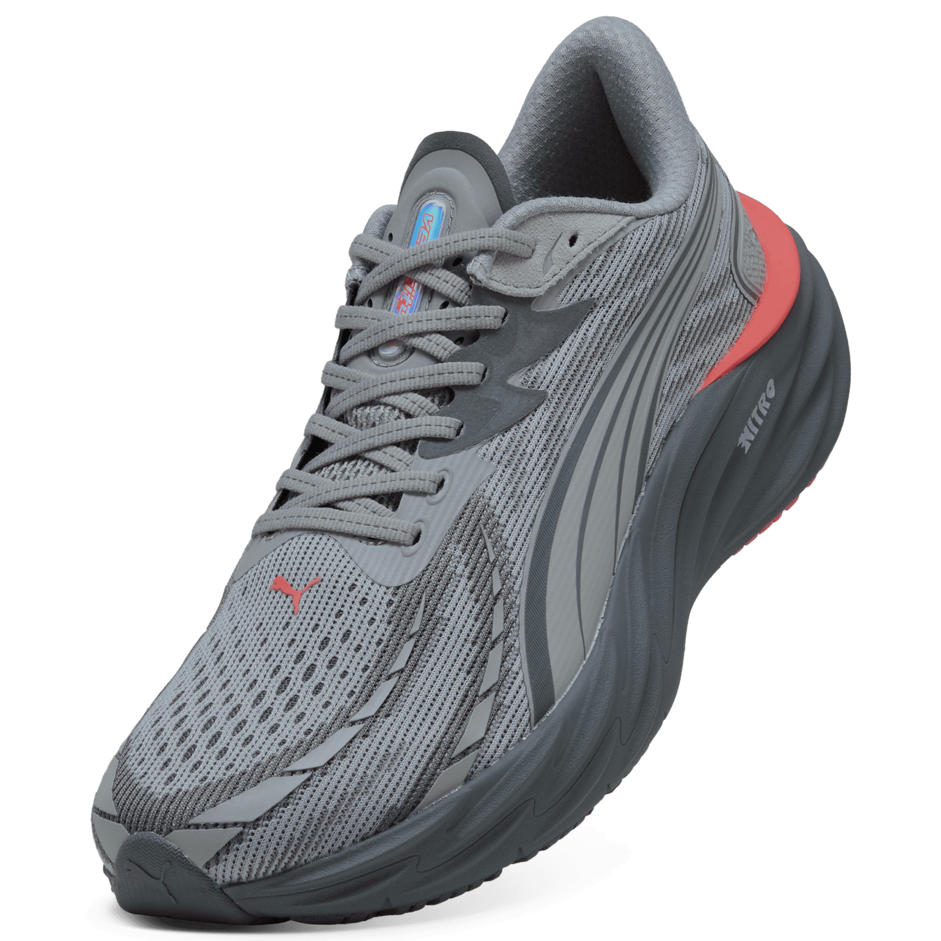 PUMA Velocity Nitro 4 – Gray Echo Red Glamour — 4