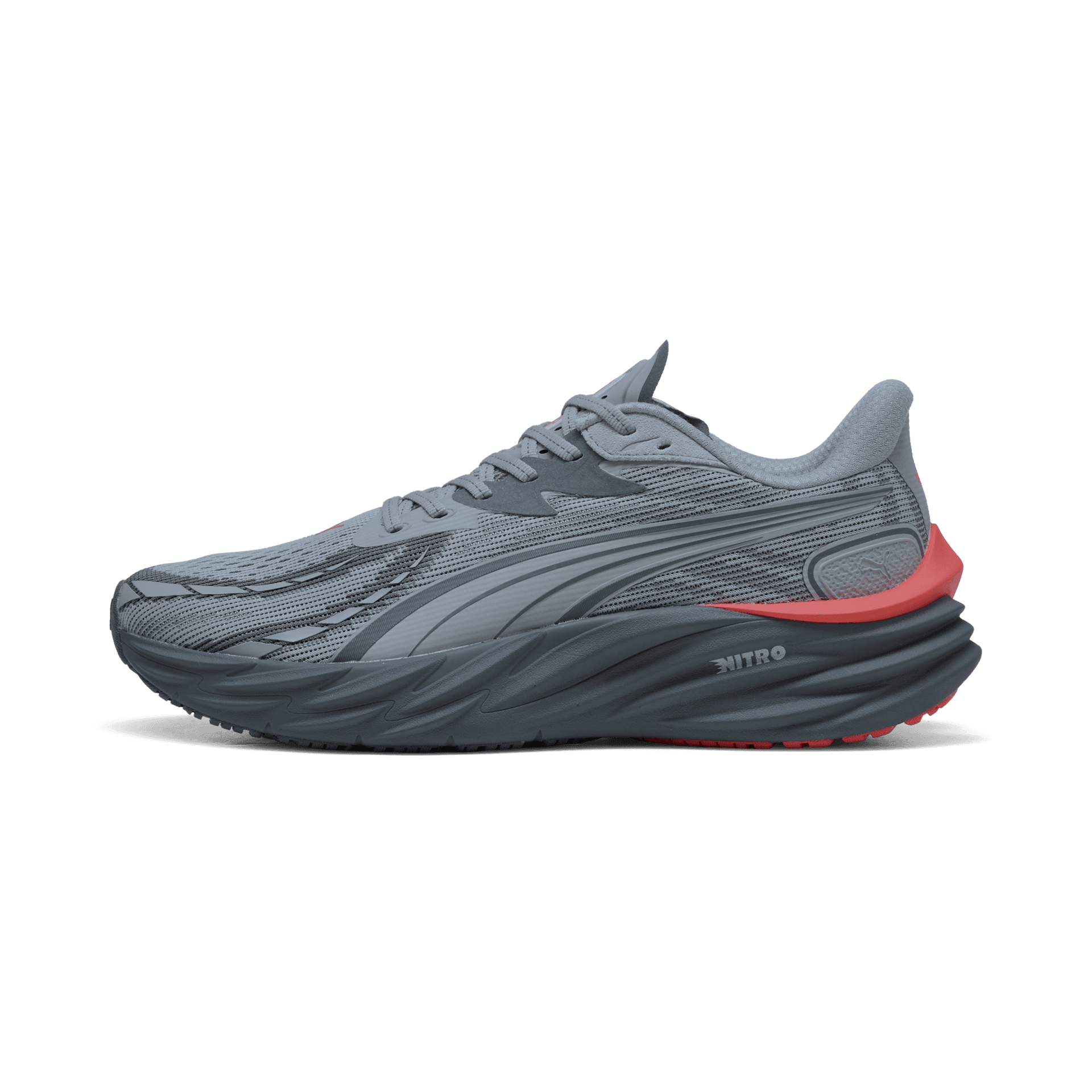 PUMA Velocity Nitro 4 – Gray Echo Red Glamour — 2