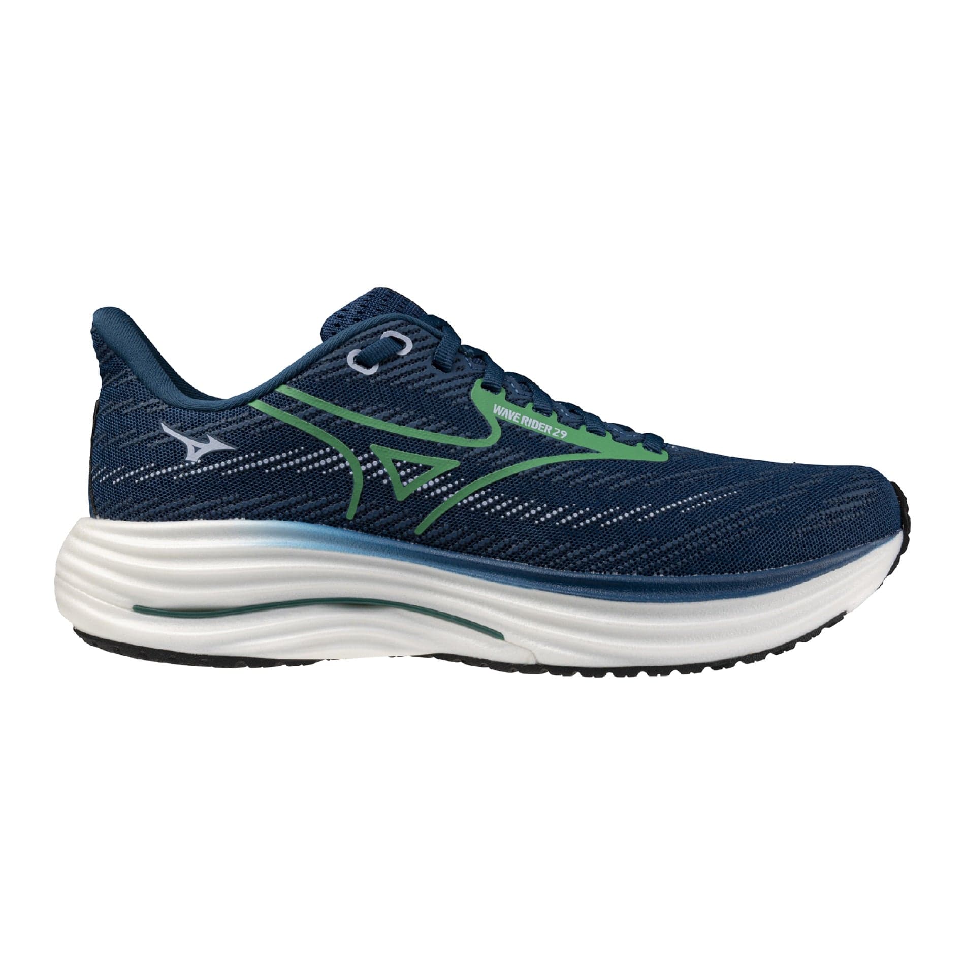 Mizuno Wave Rider 29 – Sailor Blue Goblin Green