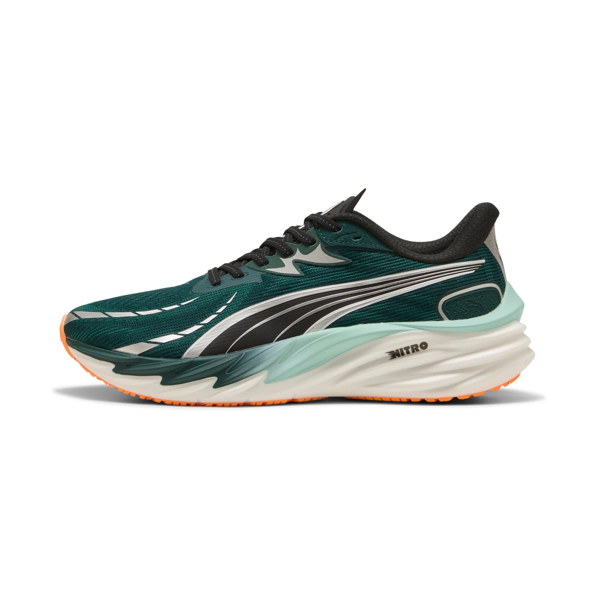 PUMA Velocity Nitro 4 – Green Terrain Heat Fire — 2