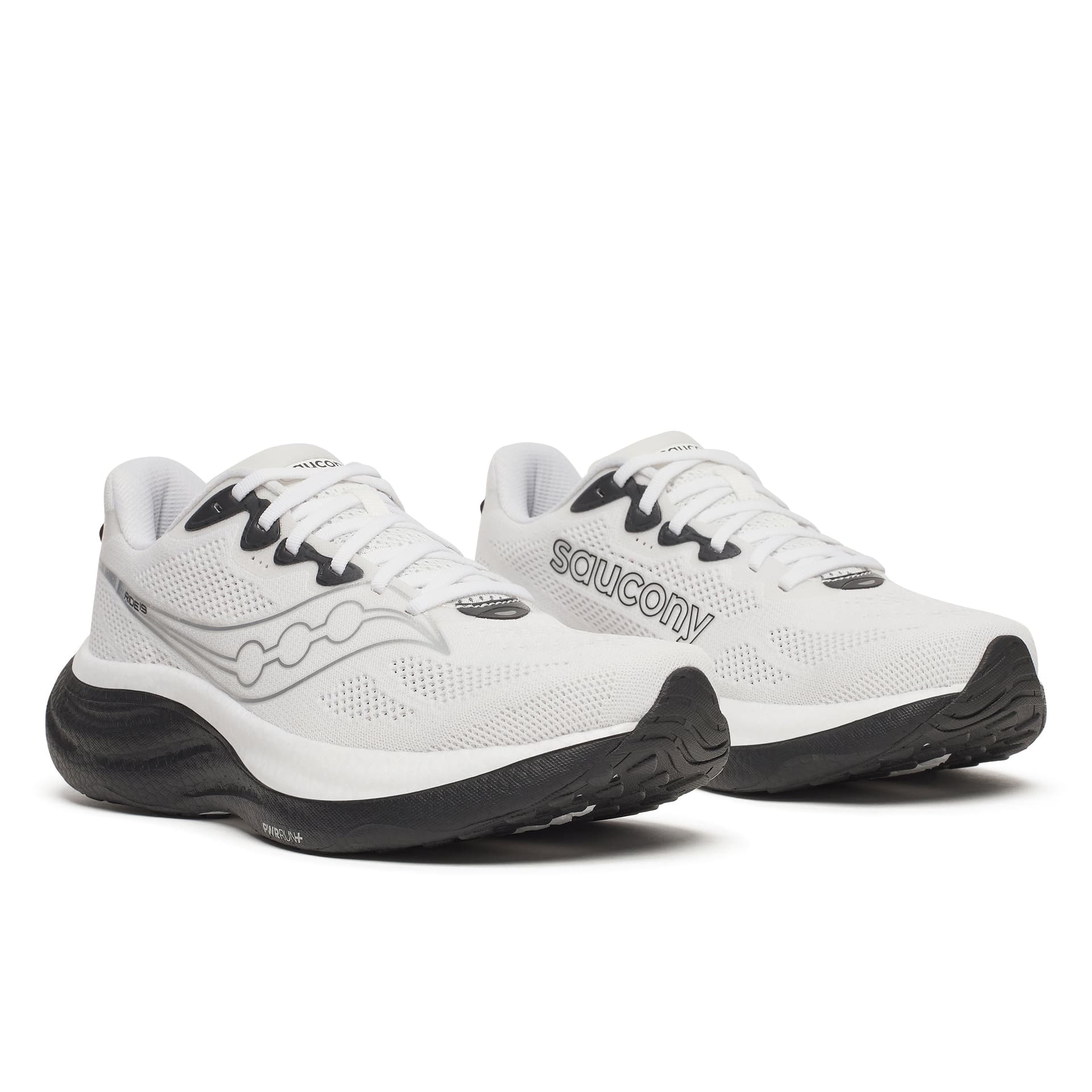Saucony Ride 19 – White Black — 2