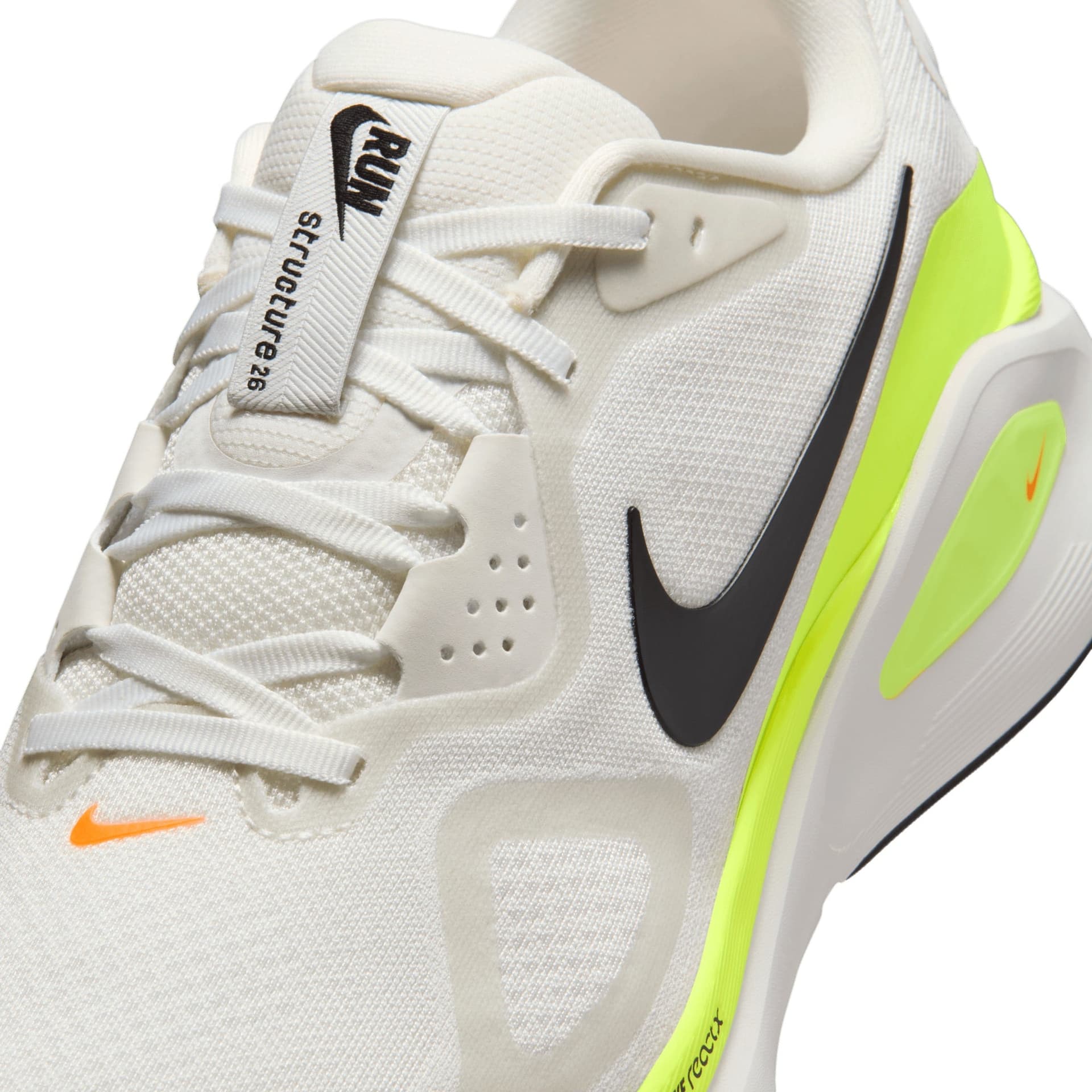 Nike Structure 26 – Summit White Black Volt Total Orange — 4