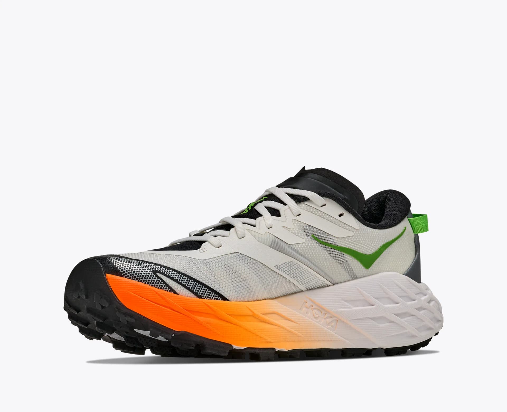 HOKA Speedgoat 7 – Frost / Neon Tangerine — 3