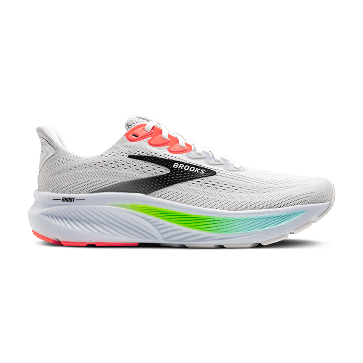 Brooks Ghost 17 – White Pink Clay Gecko