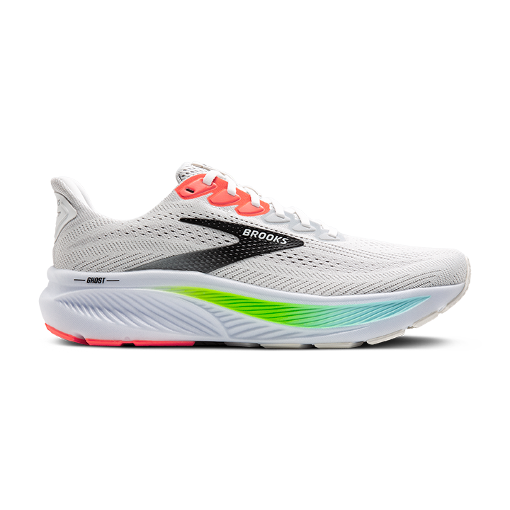 Brooks Ghost 17 – White Pink Clay Gecko